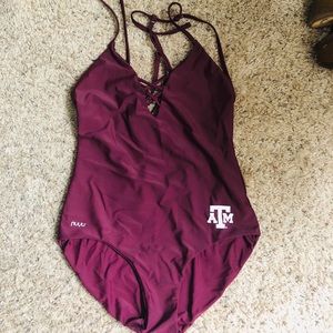 TAMU burgundy/maroon one piece swimsuit